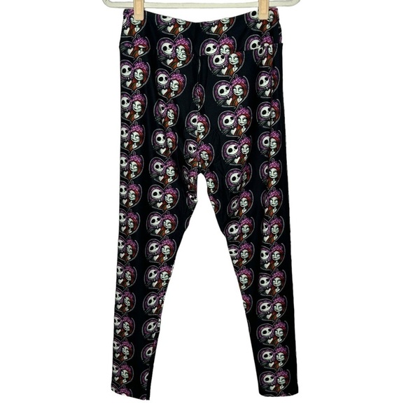 NWOT Simply J Designs Nightmare Before Christmas Jack And Sally Leggings - Picture 3 of 13